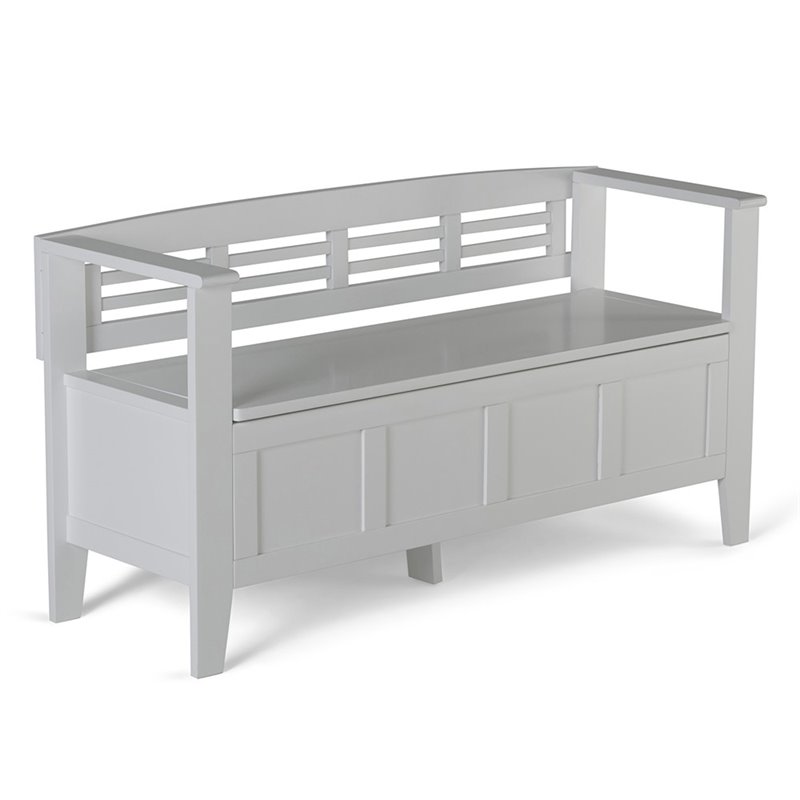Atlin Designs Entryway Storage Bench in White