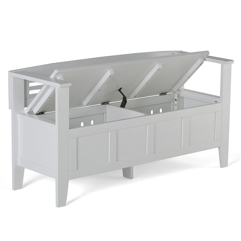 Atlin Designs Entryway Storage Bench in White