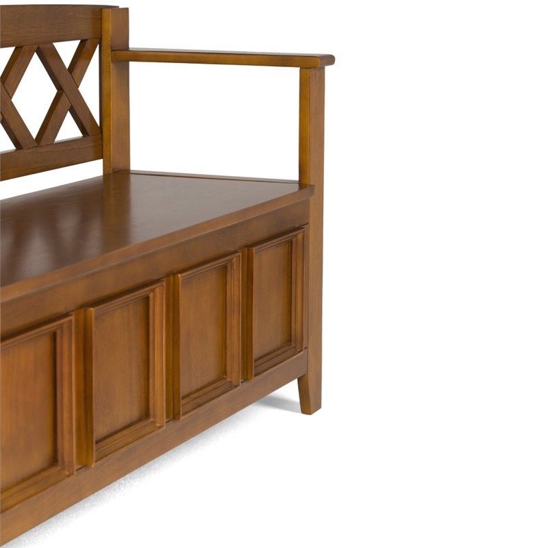 Atlin Designs Transitional Wood Entryway Storage Bench in Avalon Brown