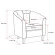 Atlin Designs Faux Leather Tub Chair in Dark Brown