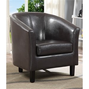 atlin designs faux leather tub chair in dark brown