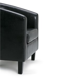 atlin designs faux leather tub chair in black