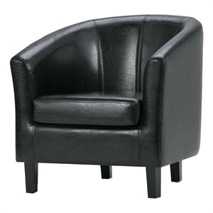 Atlin Designs Faux Leather Black Tub Chair Unassembled 30&quotH x 30&quotW x 28&quotD