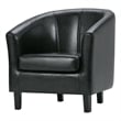 Atlin Designs Modern Faux Leather Upholstered Tub Chair in Black