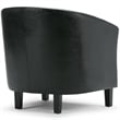 Atlin Designs Modern Faux Leather Upholstered Tub Chair in Black
