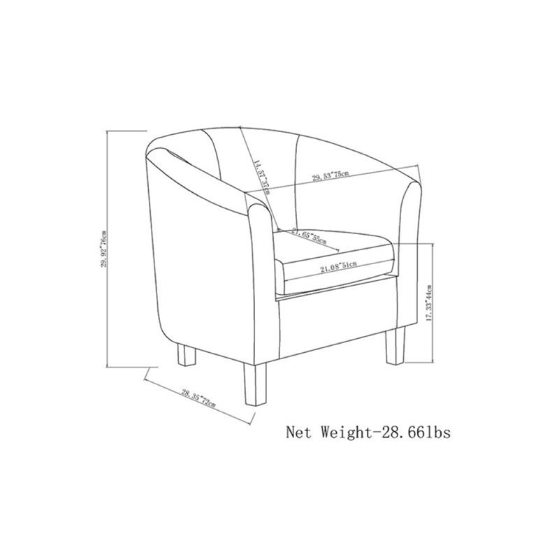 Atlin Designs Modern Faux Leather Upholstered Tub Chair in Red