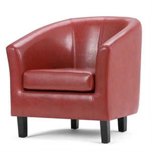 atlin designs faux leather tub chair in red