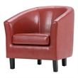 Atlin Designs Modern Faux Leather Upholstered Tub Chair in Red