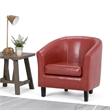 Atlin Designs Modern Faux Leather Upholstered Tub Chair in Red