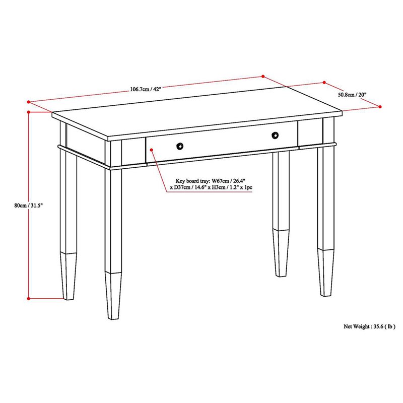 Atlin Designs Home Office Desk in Tobacco Brown