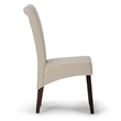 Atlin Designs 7 Piece Transitional Wood/Faux Leather Dining Set in Cream/Brown