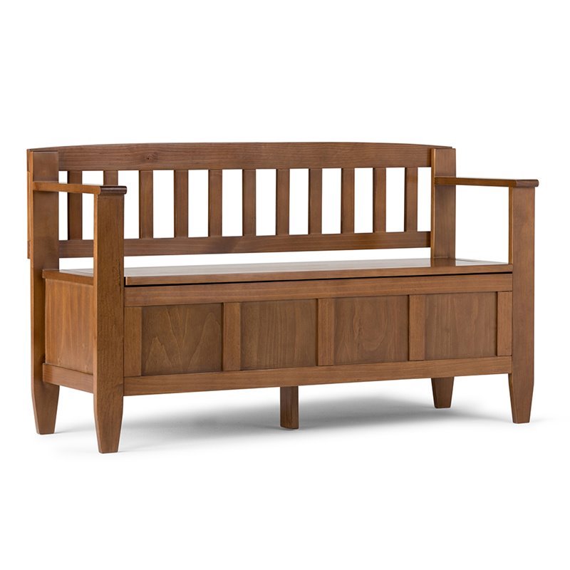 Atlin Designs Entryway Bench in Medium Saddle Brown