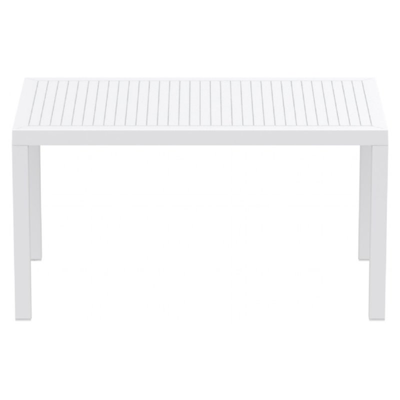 Atlin Designs 55" Resin Patio Dining Table in White Cymax Business