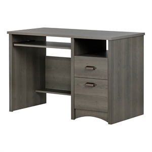 atlin designs contemporary wood home office computer desk in gray maple