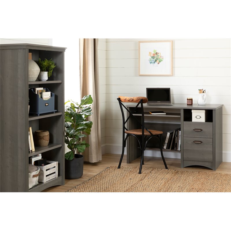 Atlin Designs Laminated Particleboard Gray Maple Computer Desk Rectangular Large Workspace 46
