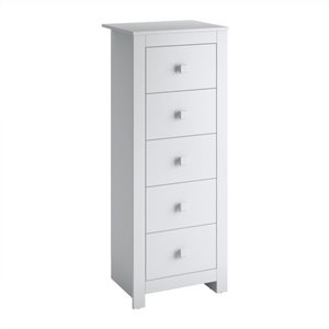 atlin designs 5 drawer chest in snow white