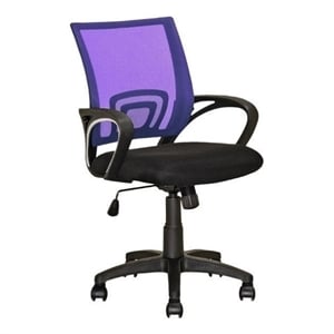 atlin designs swivel office chair in purple and black