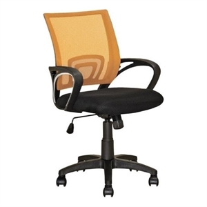 atlin designs swivel office chair in orange and black