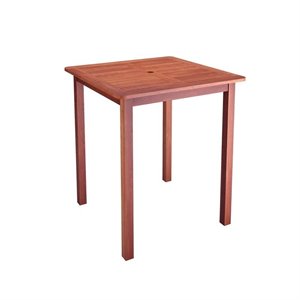 atlin designs hardwood patio pub table in cinnamon brown
