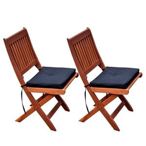 atlin designs folding patio dining chair in cinnamon brown (set of 2)
