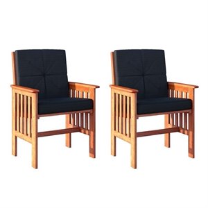 atlin designs hardwood patio chair in cinnamon brown (set of 2)