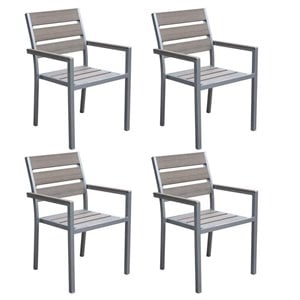 atlin designs patio dining chair in sun bleached gray (set of 4)