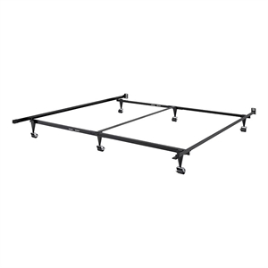atlin design queen size to king size bed in metal in black - easy assembly