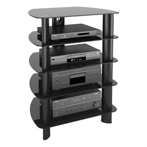 atlin designs satin glass component stand in black