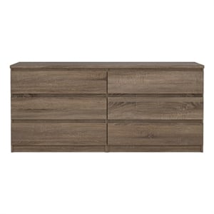 Atlin Designs Contemporary 6 Drawer Double Dresser in Truffle Gray