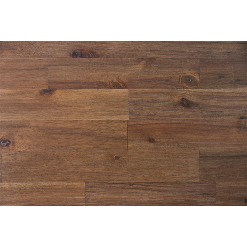 Atlin Designs Solid Wood 2-Drawers Desk in Rustic Natural Aged Brown