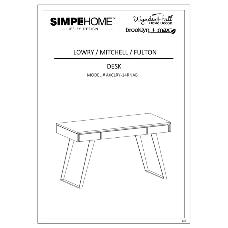 Atlin Designs Solid Wood 2-Drawers Desk in Rustic Natural Aged Brown