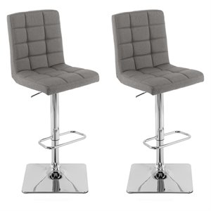 atlin designs adjustable square back fabric bar stool (set of 2)