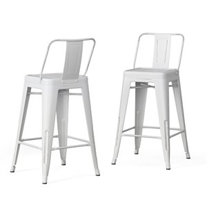 atlin designs metal curved back counter stool (set of 2)