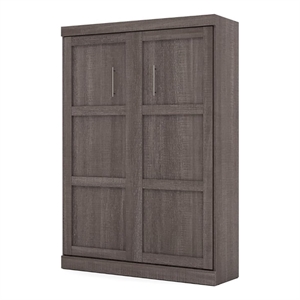 Atlin Designs 84&quot Transitional Wood Full Wall Bed in Bark Gray