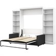 Atlin Designs 4 Piece Queen Wall Bed Set in White and Gray