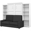 Atlin Designs 4 Piece Queen Wall Bed Set in White and Gray
