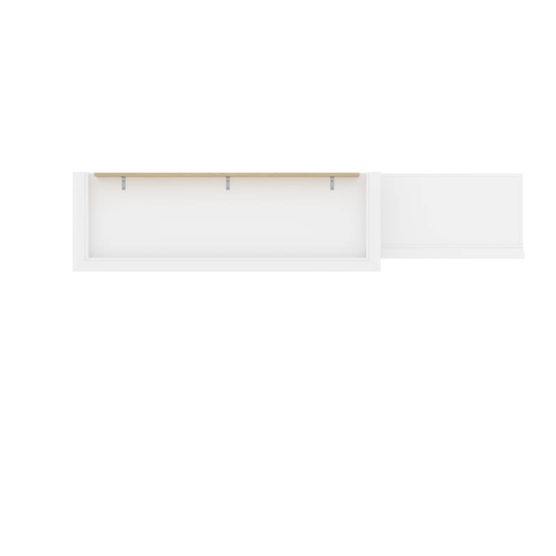 Atlin Designs Wood Queen Murphy Bed and Organizer with Drawers in White