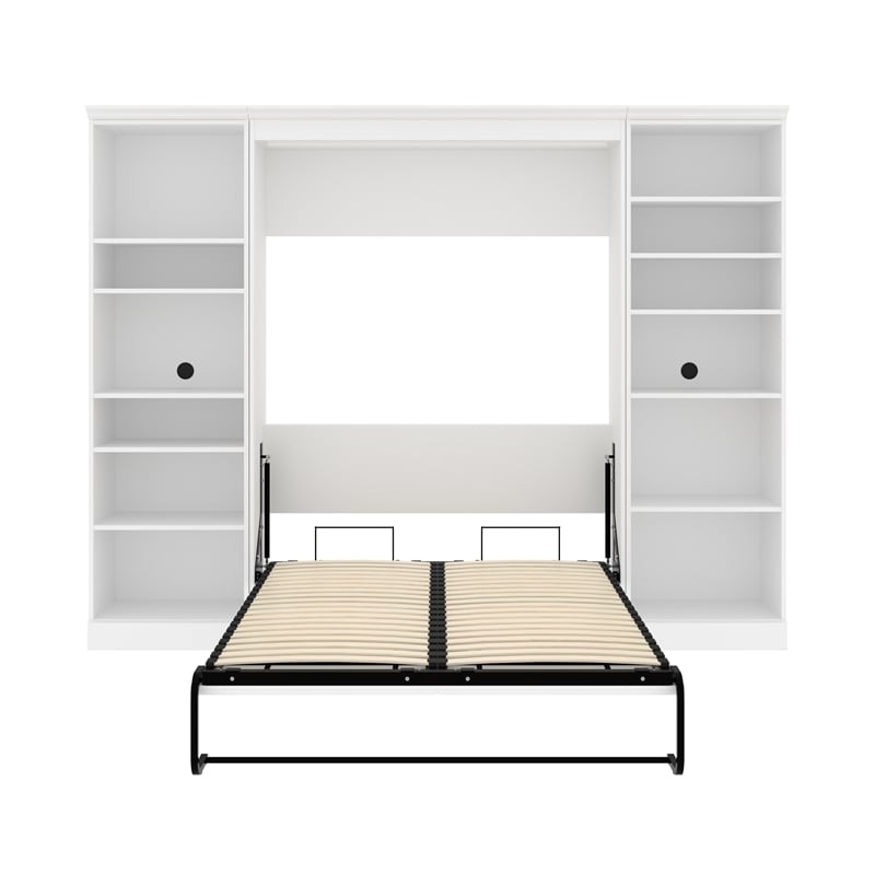 Atlin Designs Contemporary Wood Full Murphy Bed & 2 Closet Organizers in White
