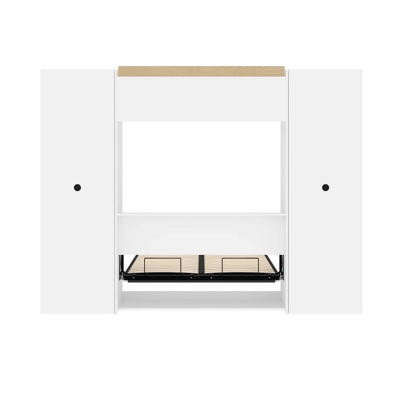 Atlin Designs Contemporary Wood Full Murphy Bed & 2 Closet Organizers in White