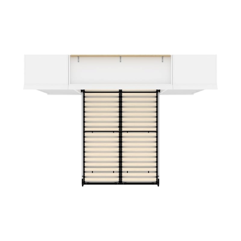 Atlin Designs Contemporary Wood Full Murphy Bed & 2 Closet Organizers in White