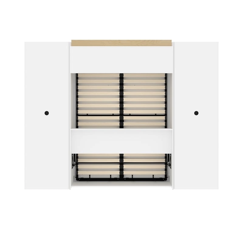 Atlin Designs Contemporary Wood Full Murphy Bed & 2 Closet Organizers in White