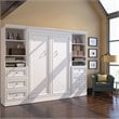 Atlin Designs Wood Full Murphy Bed and 2 Organizers with Drawers in White