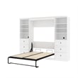 Atlin Designs Wood Full Murphy Bed and 2 Organizers with Drawers in White