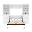 Atlin Designs Wood Full Murphy Bed and 2 Organizers with Drawers in White