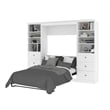 Atlin Designs Wood Full Murphy Bed and 2 Organizers with Drawers in White