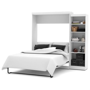 Atlin Designs 90&quot Queen Wall Bed with Storage in White