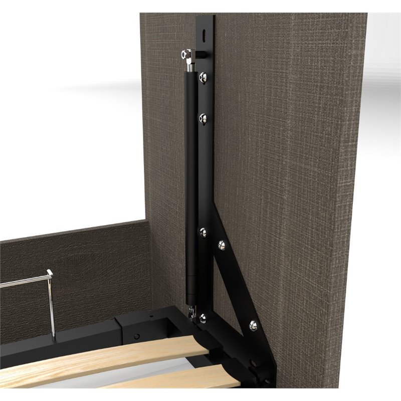 Atlin Designs Wood Queen Murphy Bed with Closet Organizer in Bark Gray White Cymax Business