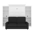 Atlin Designs Wood Full Murphy Bed with Closet Organizer in Bark Gray/White