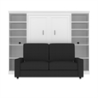 Atlin Designs Wood Full Murphy Bed with Closet Organizers in Bark Gray/White