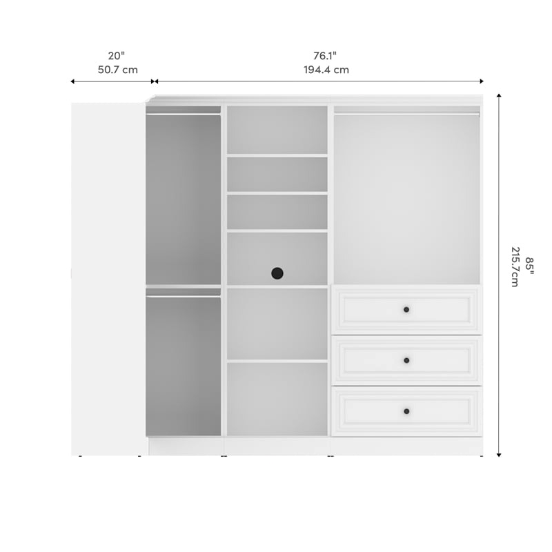 Atlin Designs Transitional Wood Full Murphy Bed w/ Nightstand in Bark Gray/White